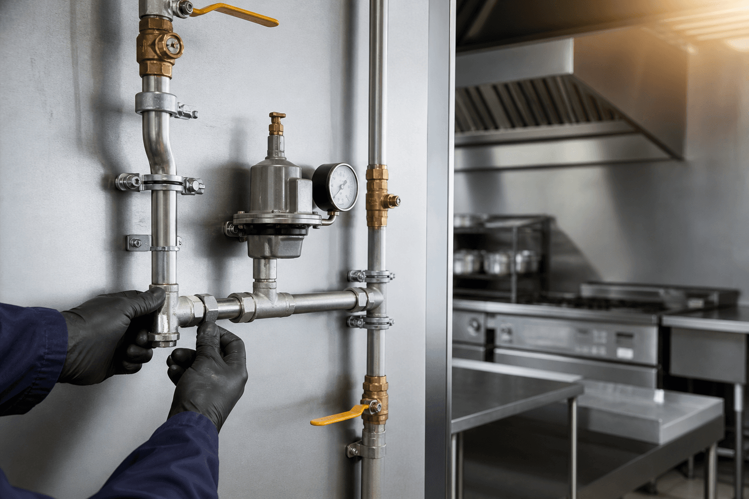 Endüstriyel gaz hattı ve regülatör kontrolü